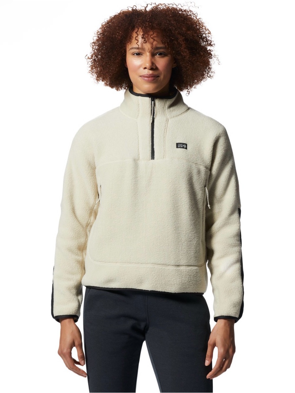 Mountain Hardwear Cream Sherpa Half-Zip Pullover Women’s Size XL